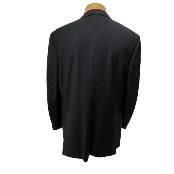 JOSEPH BACH Sartoriale Sports Coat Gray Blue Striped 100% Wool Size 44 L Long‎ - Picture 7 of 11